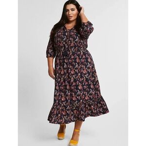 Frye NWT Womans Sz XLg Autumn Bouquet Nightfall Lined Dress 0917